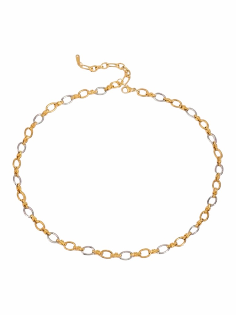 Multi-Tone Chain Link  Necklace NWT 18KT Gold Plated PVD Coated